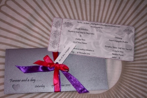 Llanelle & Lindsey's wedding invitation - December 2012